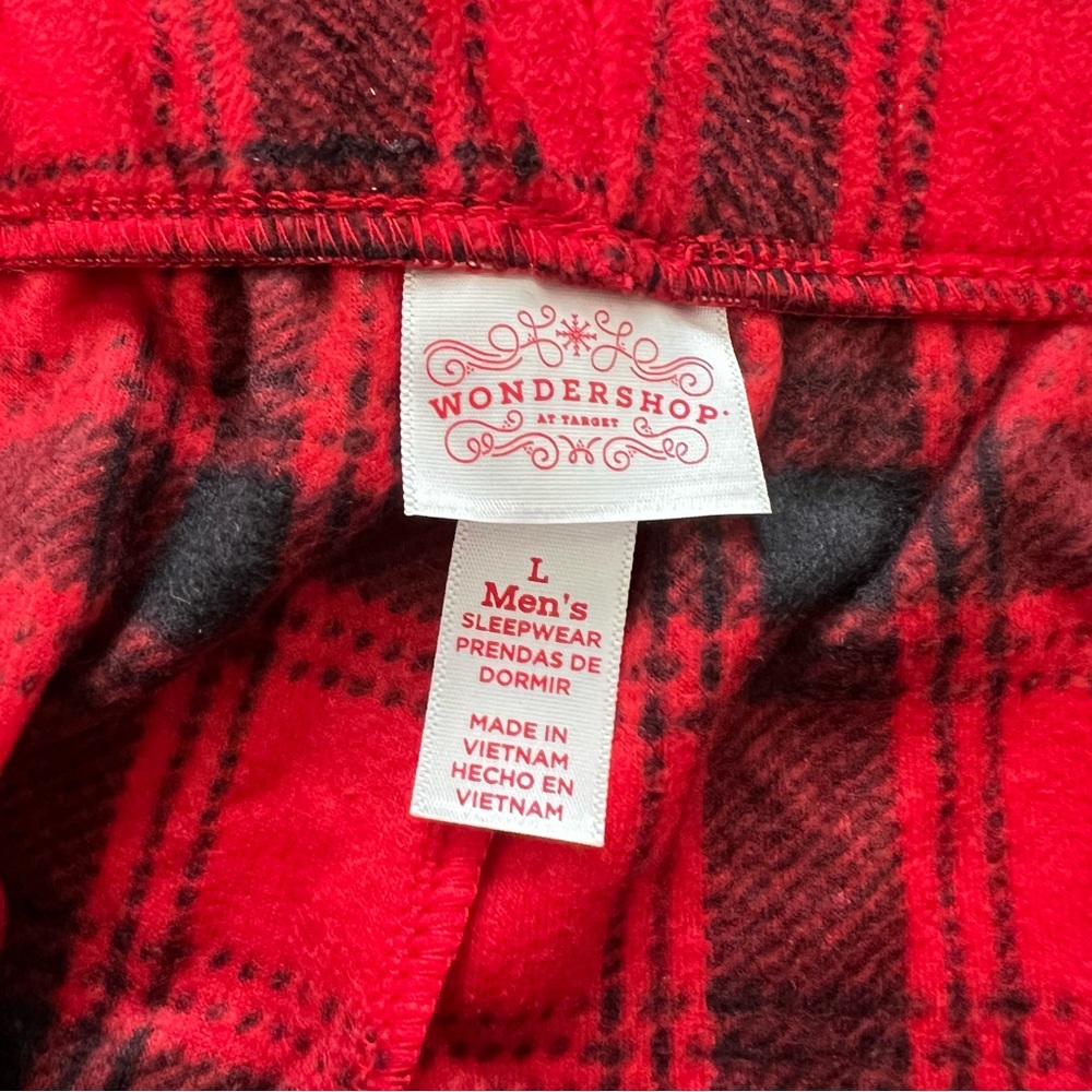 ❤️3/$15 Wondershop Men's Red & Black Plaid Pajama Pants- Size L - Picture 5 of 7